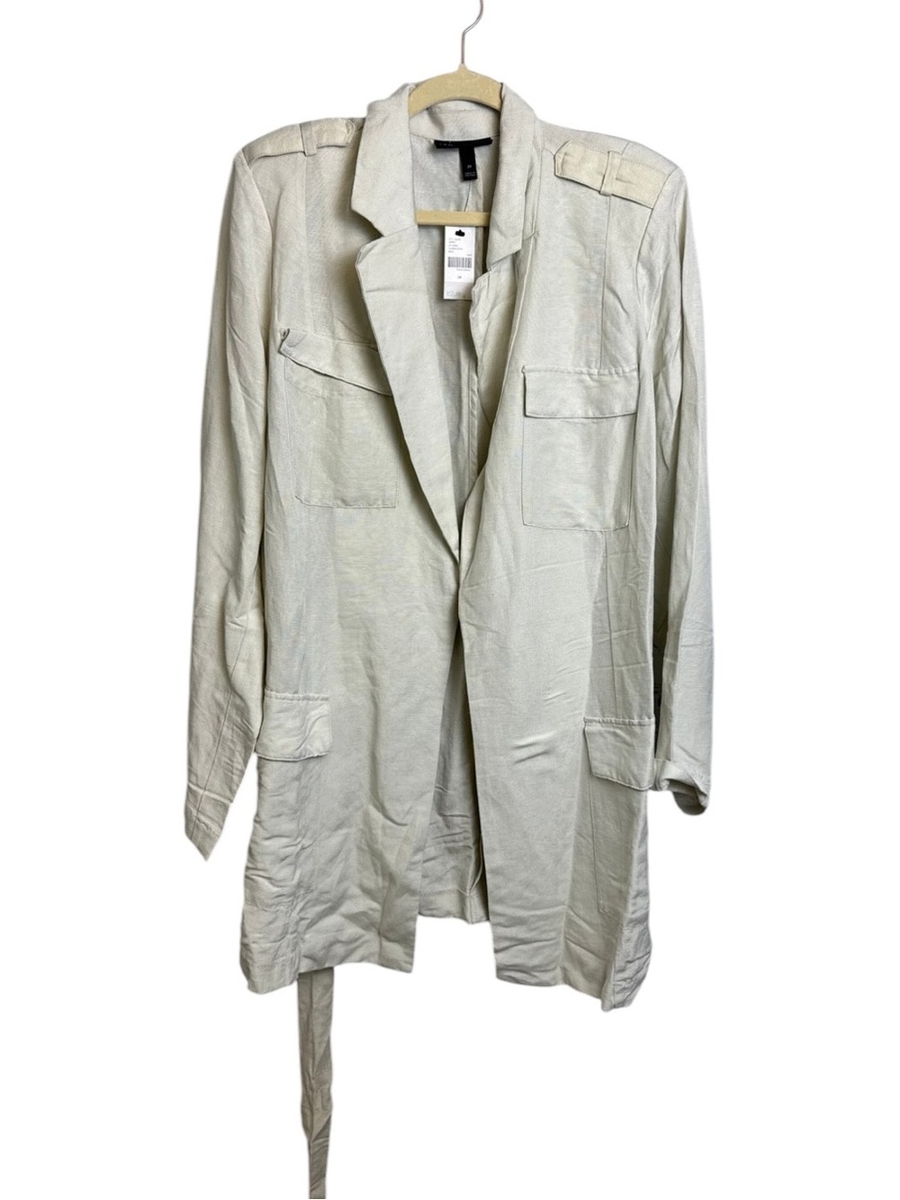 Lane Bryant linen blend cream long line coastal jacket size 24 ladies plus New